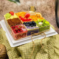 50 Ly mousse vuông LC-5550 đựng bánh mix nhiều vị- Ly đựng tiramisu - Panna cotta - yogurt trái cây -bánh lạnh