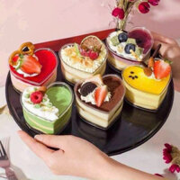 50 Ly tim (140ml) đựng panna cotta, tiramisu, mousse, bánh sinh nhật,…[GD-7745]