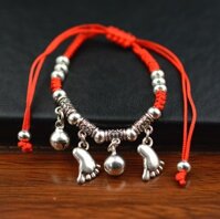 50 mẫu Lắc chân vòng chỉ đỏ vintage may mắn - CD70.8 Bàn chân