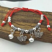 50 mẫu Lắc chân vòng chỉ đỏ vintage may mắn - CD70.7 Bướm xinh