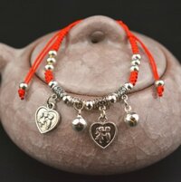 50 mẫu Lắc chân vòng chỉ đỏ vintage may mắn - CD70.39 tim