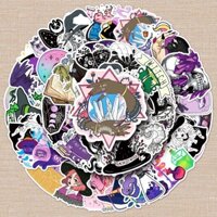 50 miếng dán phù thủy đen tối graffiti cá tính xuyên biên giới DIY ván trượt điện thoại di động GiấY Dán hành lý chống nước