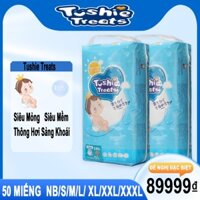 50 Miếng tã bỉm tã quần Tushie Treats cho bỉm em bé Công nghệ Nhật bản ôm sát thấm hút thông thoáng NB/S/M/L/XL/2XL/3XL