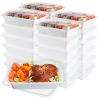 50-Pack meal prep Containers - Single 1 Compartment bowls with Lids Reusable food Storage Lunch Boxes – Bento Box, BPA-Free Food Grade – Microwave,...