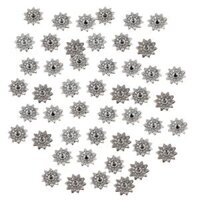 50 Pieces Flower Loose Spacer Metal Beads Connectors for DIY Jewelry Making