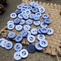 50-pill Matte Haze Blue Áo Sơ Mi Nút Tròn Áo Sơ Mi Nút Trang Trí Ngọc Trai Cao Cấp Tay Vòng Cổ Nút