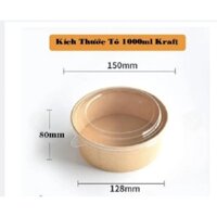 50 Tô Giấy 1000ml + Nắp PET