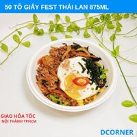 50 Tô Giấy 875ml(Fest Bio Bowl) Hàng Nhập Khẩu Thái Lan Có Thể Bỏ Vào Lò Vi Sóng, Lò Nướng