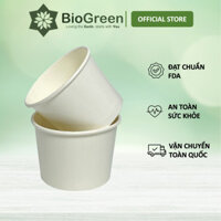 50 tô giấy trắng 260gsm 12oz - 360ml, 16oz - 500ml có nắp, đựng kem, cháo, thực phẩm nóng, lạnh - 12oz - 360ml - Có nắp