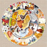 50 tờ nhãn dán graffiti gà cá nhân hóa, hoạt hình động vật, sáng tạo DIY, nhãn dán cho ván trượt, điện thoại, hành lý, chống nước