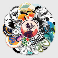 50 tờ nhãn dán xe đạp leo núi graffiti cá tính hoạt hình xuyên biên giới trang trí xe đạp mát mẻ nhãn dán ván trượt chai nước hành lý