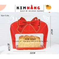 50 Túi zip quay xách nơ đỏ size lớn - Túi đựng bánh mì hoa cúc , bánh mì sandwich - Túi đựng bánh - kẹo - mứt Tết
