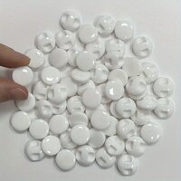 50 Viên / túi Sứ Nhựa Trắng Hình Nấm Nút Bán Tròn Dệt Kim May Tay Áo Len Áo Gió Nút Trang Trí