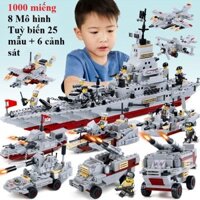 [500 - 1000 miếng] Bộ đồ chơi xếp hình LEGO cảnh sát, robot, máy bay, tàu chiến