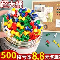 500 chiếc ghim đẩy màu sắc hỗn hợp, ghim nghệ thuật, ghim treo tường, ghim sửa ảnh DIY, ghim kim loại, ghim treo tường đầy màu sắc, ghim treo ảnh, ghim nút chai công nghệ văn phòng
