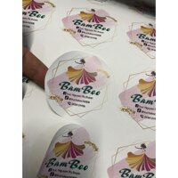 500 tem decal giấy cán  màng bóng 5x5cm