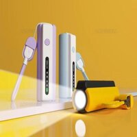 5000mah Power Bank Sạc siêu nhanh Bộ sạc di động Pin ngoài có cáp cho Xiaomi 14 Iphone 16 15 Samsung HuaWei