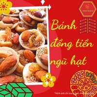 500g Bánh Đồng Tiền Mix Hạt Và Trái Cây Cực Ngon, Giàu Dinh Dưỡng: Hạt Điều, Hạnh Nhân, Nho khô, mè, mạch nha...