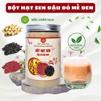 500g Bột Hạt Sen, Đậu Đỏ Mè Đen Mộc Chân Farm (Thanh lọc, Ngủ ngon, Tốt cho tóc, da) - Bột sen - Bột sen ngũ cốc