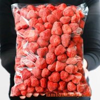 500g Dâu tây sấy khô giòn nguyên trái - ăn vặt siêu ngon hahan shop - đồ ăn vặt