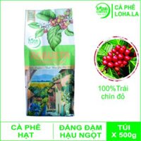 500gr Cafe hạt thượng hạng Loha Coffee rang mộc nguyên chất 100% vị đậm đắng mạnh - Loha Coffee -cà phê rang mộc-ca phe chat lượng-không pha trộn tạp chất