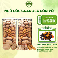500GR Hạt dinh dưỡng còn vỏ granola mix macca, óc chó ,hạnh nhân rang bơ,điều rang muối, hạt dẻ cười thơm ngon - HT FOOD