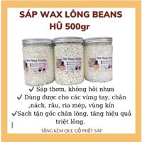 500GR SÁP WAX LÔNG CAO CẤP WAX TAY CHÂN NÁCH RIA MÉP RÂU VÙNG KÍN TẶNG KÈM QUE GỖ PHẾT SÁP