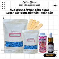 500gr Sáp Wax Lông Cao Cấp Siêu Bám Tặng 100gr Sáp+Mỡ Trăn+Phấn (Tặng Que Gỗ)