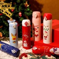 500ml Bình Giữ Nhiệt Giáng Sinh Bằng Thép Không Gỉ Nai Sừng Tấm Santa Bình Nước Chân Không Bình Giữ Nhiệt Có Nắp Quà Tặng Giáng Sinh Cho Bé Gái Người Bạn