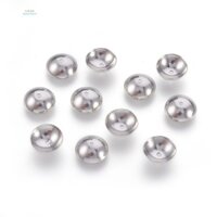 500pc 201 mũ hạt bằng thép không gỉ màu thép không gỉ apetalous 8x2.4mm lỗ: 0.8mm