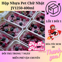 50,100  HỘP+ NẮP HÌNH CHỮ NHẬT NHỰA PET 400ML ĐỰNG BÁNH LẠNH, TIRAMISU, KEM CHEESE [JY1250]