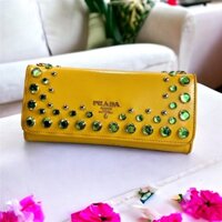 5020-Ví dài nữ-PRADA Saffiano Bijou Jewel leather wallet