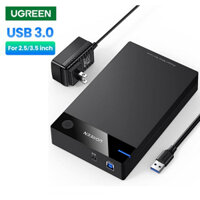 50422 Hộp Box đựng ổ cứng 3.5, Ugreen, kèm nguồn, dây sata rời, hộp đựng ổ cứng ngoài SSD/HDD