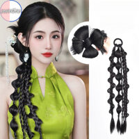50cm Mới Phong Cách Trung Hoa Thanh Lịch Xoắn Bím Tóc Giả Mô Phỏng Hoa Bud Braid Cô Dâu Tóc Giả