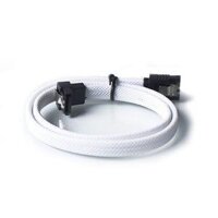 50CM SATA 3.0 III SATA3 7pin Data Cable Right Angle 6Gb/s SSD Cables HDD Hard Disk Data Cord with Nylon Sleeved(White)