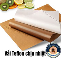 (50cm x 100cm) Vải TEFLON chịu nhiệt. TẤM VẢI NƯỚNG BÁNH chống dính, chịu nhiệt dùng nhiều lần loại dày đẹp