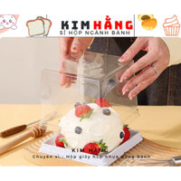 50h nhựa vuông H195 , hộp đựng bánh bento cake mini  size 13cm , hộp đựng bánh kem cho bé , đựng bánh ngọt các loại,...