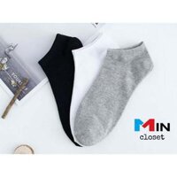 50K- Tất  Vớ  Cổ Ngắn trơn unisex - Ghi