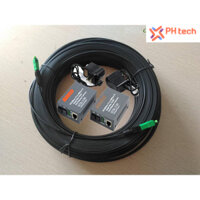 50m 80m 100m  cáp quang fo 1 core 1 sợi bấm sẵn 2 đầu FC + cặp  Conveter Netlink HTB3100AB / htb-gs-03