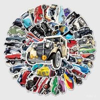 51 nhãn dán sáng tạo graffiti xe hơi cổ điển vintage cho vali, laptop, tủ lạnh và trang trí ngoại thương