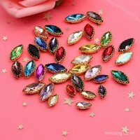 5*10mm viền ren khoan mắt ngựa kính chống móc treo giỏ hoa khoan vuốt diy Phụ kiện tóc quần áo đính kim cương may tay