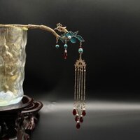 5.17 * Common Meet Kẹp Tóc Hanfu Mũ Đội Đầu Tua Rua Bước Lắc Kẹp Tóc Phượng Hoàng Kẹp Tóc Cloisonne Trang Sức Ming Made Cặp Kẹp Tóc