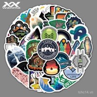 52 miếng dán trang trí graffiti cảnh ngoài trời cho vali, laptop, xe đạp, xe ô tô hoạt hình, chống nước