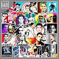 52 nhãn dán graffiti ngôi sao bóng đá Cristiano Ronaldo không lặp lại cho hành lý, xe hơi, guitar, nhãn dán trang trí xe hơi chống nước