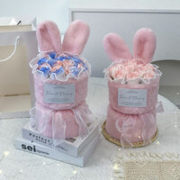 520 Quà Tặng Sinh Nhật Sang Trọng Tai Thỏ Màu Hồng Sáng Tạo Xà Phòng Hoa Hồng Dễ Thương Giữ Bó Hoa Ba Chiều / 0005