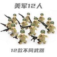 5229 Người Khen ngợi Tương thích với Lego Chiến tranh thế giới thứ hai Quân đội Đức Quân đội Mỹ Quân đội Ý Quân đội Nga Cảnh tám kênh Lắp ráp giáo dục