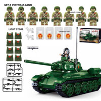 [523PCS] ĐỒ CHƠI LẮP GHÉP XE TANKS QUÂN GIẢI PHÓNG VIỂ NAM T54 KÈM 8 BỘ ĐỘI, SƯU TẦM TRANG TRÍ DECOR,FULL BOX, RÈN LUYỆN