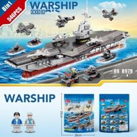 [526 CT] Bộ đồ chơi lắp ghép Tàu Sân Bay, lắp ráp mô hình tàu chiến, tàu khu trục, Tàu hải quân đổ bộ