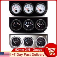 52mm 3 trong 1 volt meter + water temp gauge + oil pressure gauge kit volt meter đồng hồ đo nhiệt độ dầu triple meter + oil pres sensor