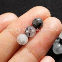 5.5-6MM Đá TA Tóc Đen Tự Nhiên A, Phối Vòng Tay Phong Thuỷ, Chuỗi Hạt, Trang Sức, Thủy, Mộc S50 - Bead Art - Số 2 - Tóc vừa - 1 Hạt